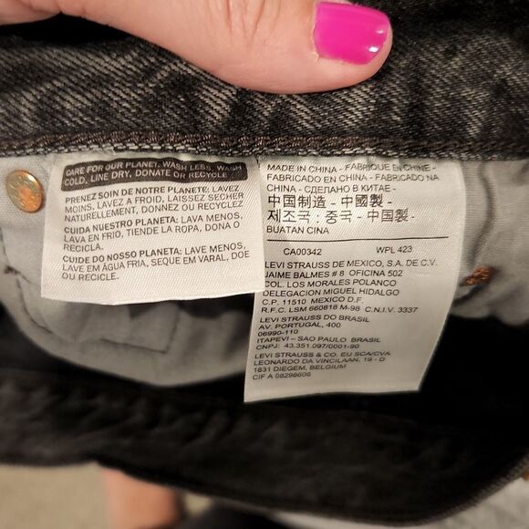 Blackish gray high waist exposed button fly Levi's 501 shorts size 27 - Picture 3 of 8